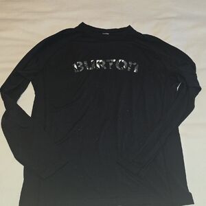 Burton Snowboard Baselayer Lightweight Black Long Sleeve Tee, Men XL
